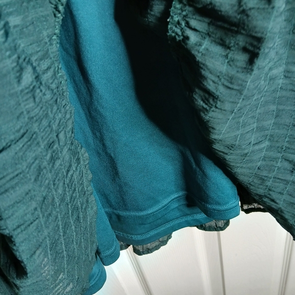 Mare Mare x Anthropologie Anne Teal Green Tiered Dress Size Medium - Picture 5 of 8